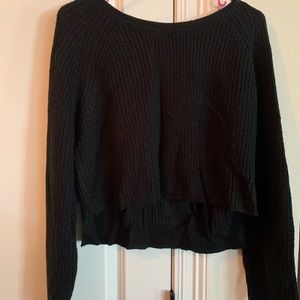 Black crop sweater